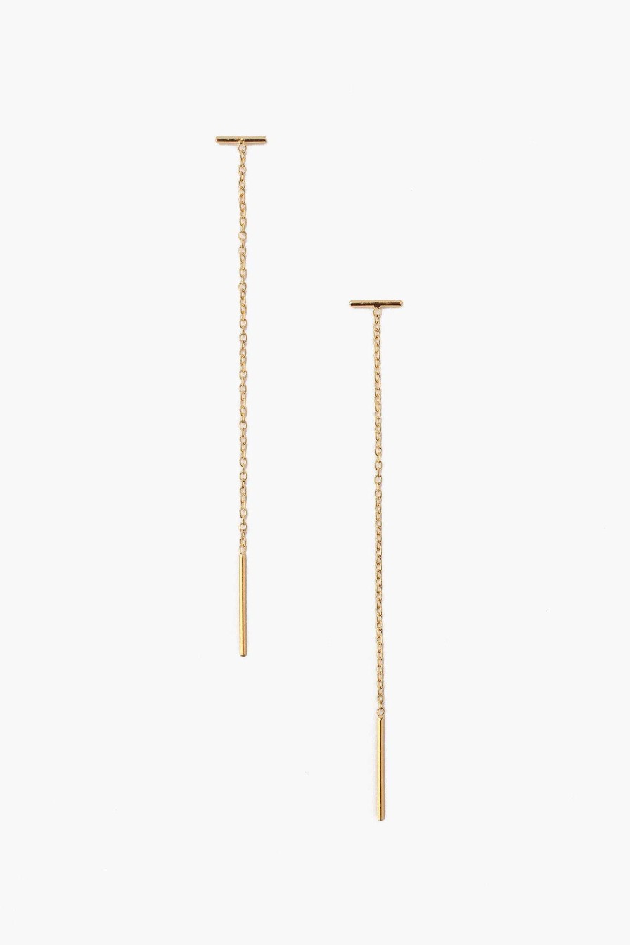 Jewelry Chan Luu | Gold Bar Chain Thread Earrings