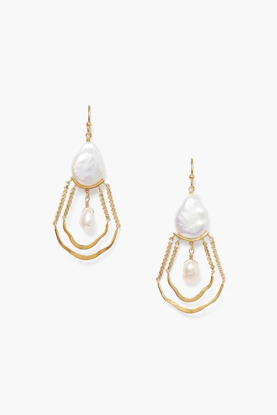 Jewelry Chan Luu | Nia Chandelier Earrings White Pearl