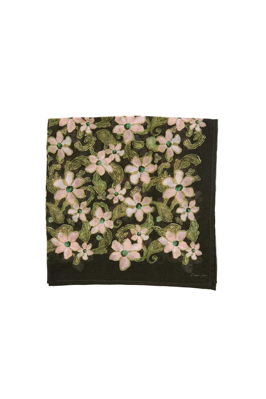 Accessory Chan Luu | Meadow Floral Print Bandana Kombu Green