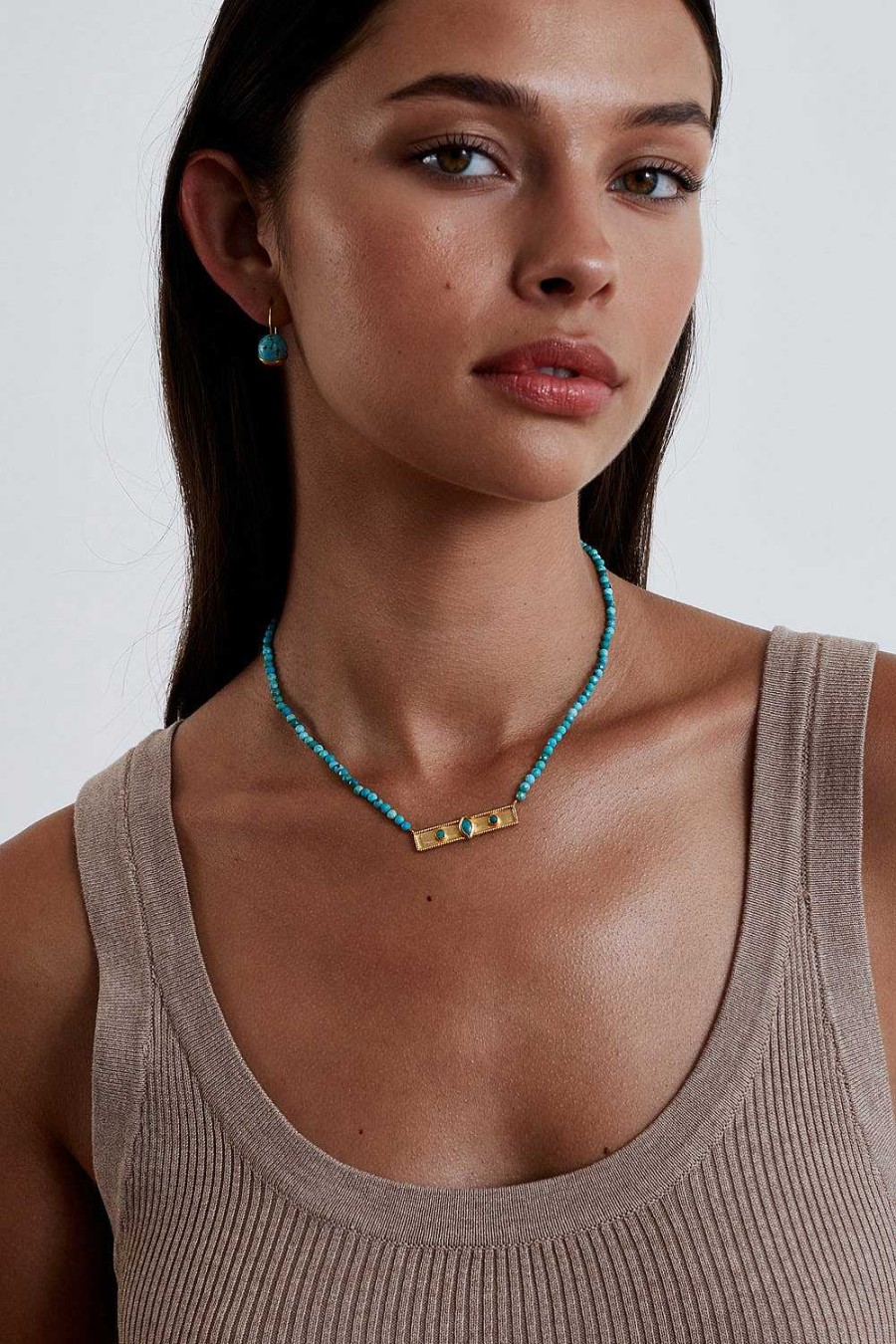 Jewelry Chan Luu | Helena Bar Necklace Turquoise