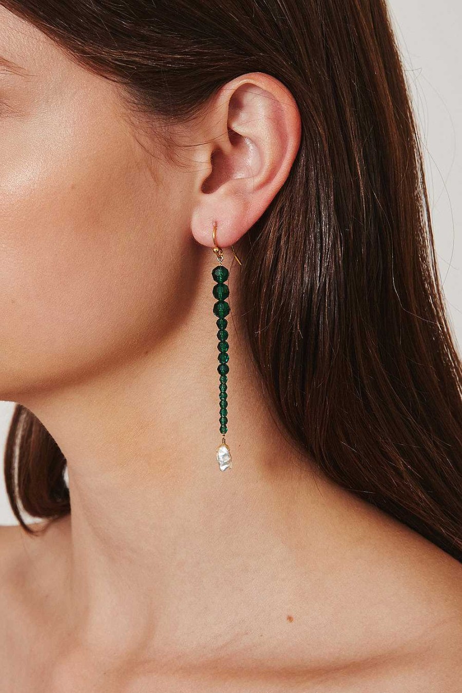 Jewelry Chan Luu | Emerald Gota Earrings