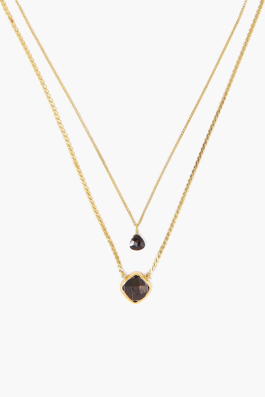 Jewelry Chan Luu | Hypersthene And Black Spinel Duo Gold Cliff Necklace