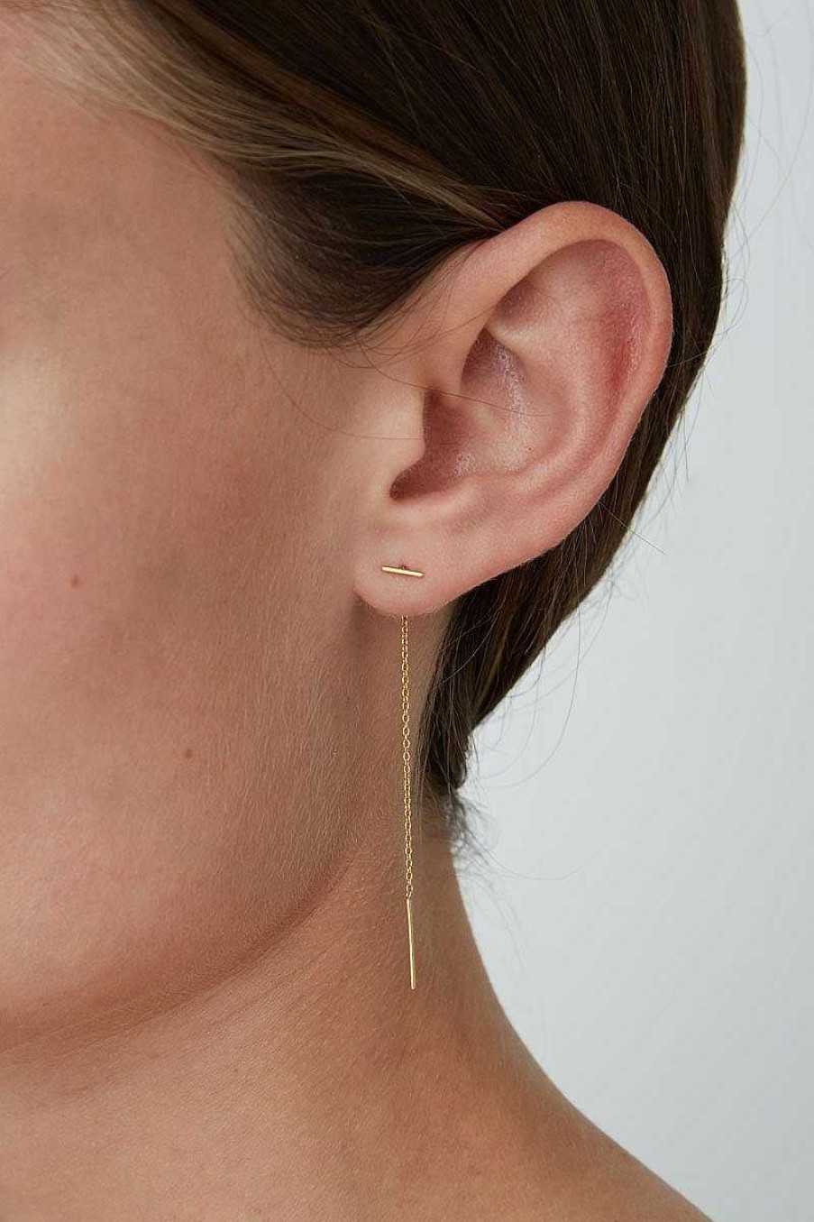 Jewelry Chan Luu | Gold Bar Chain Thread Earrings