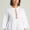 Ready To Wear Chan Luu | Anokhi Keyhole Blouse White