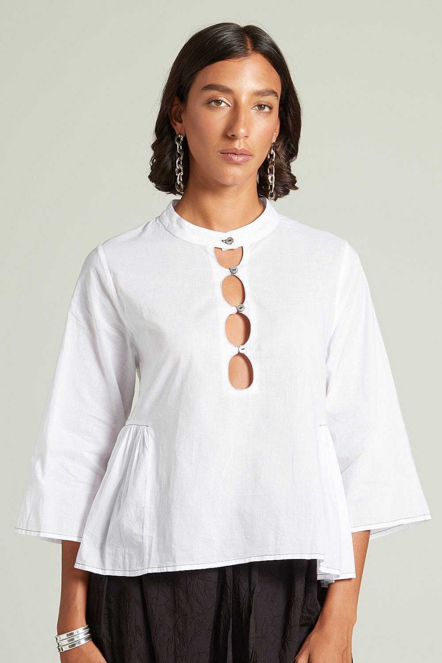 Ready To Wear Chan Luu | Anokhi Keyhole Blouse White