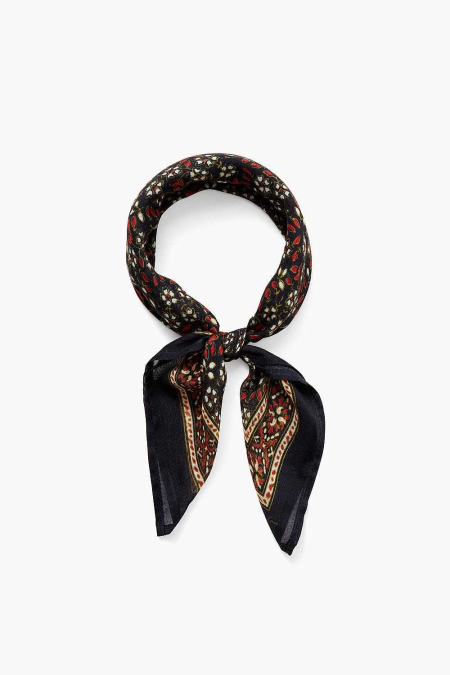 Accessory Chan Luu | Daisy Floral Print Bandana Black