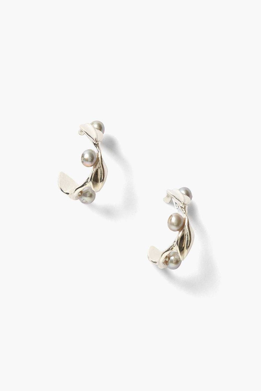 Jewelry Chan Luu | Olive Branch Hoop Earrings Mini Silver