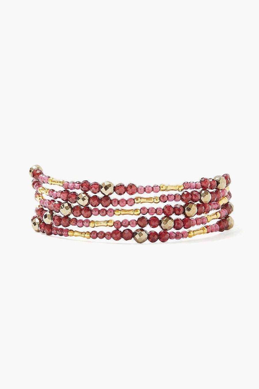 Jewelry Chan Luu | Garnet And Gold Mix Naked Wrap Bracelet