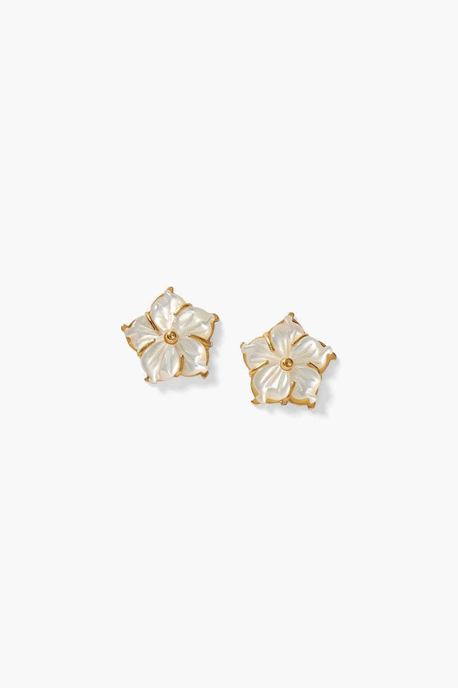 Jewelry Chan Luu | Plumeria Stud Earrings White Mop