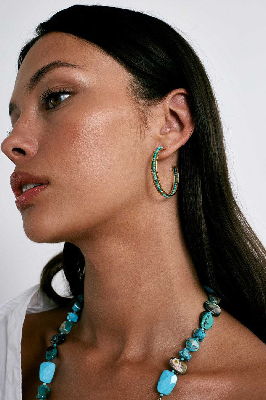 Jewelry Chan Luu | Sedona Hoop Earrings Turquoise