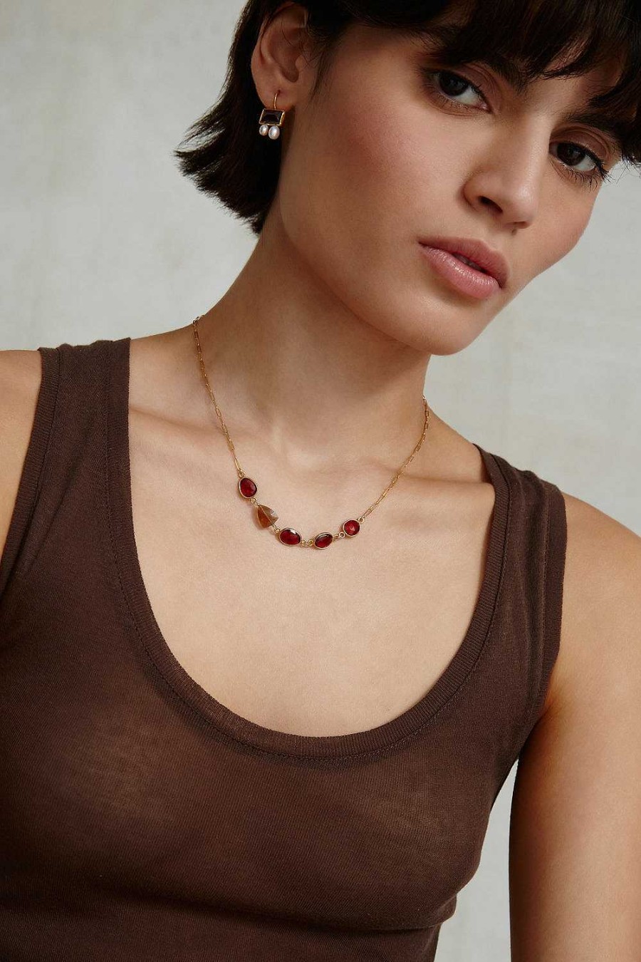 Jewelry Chan Luu | Valencia Necklace Garnet Mix