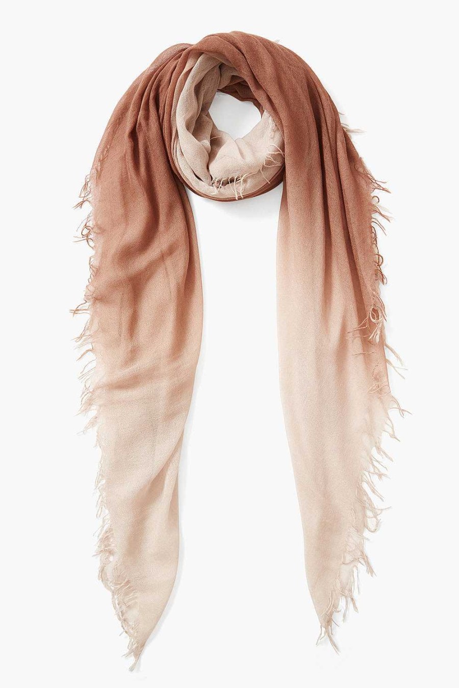 Accessory Chan Luu | Cognac Dip-Dyed Cashmere And Silk Scarf