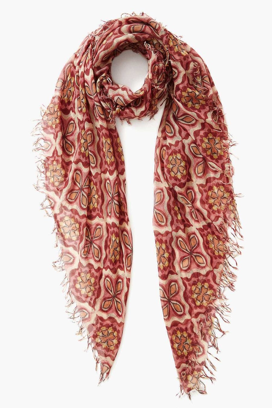 Accessory Chan Luu | Pomegranate Crux Cashmere And Silk Scarf