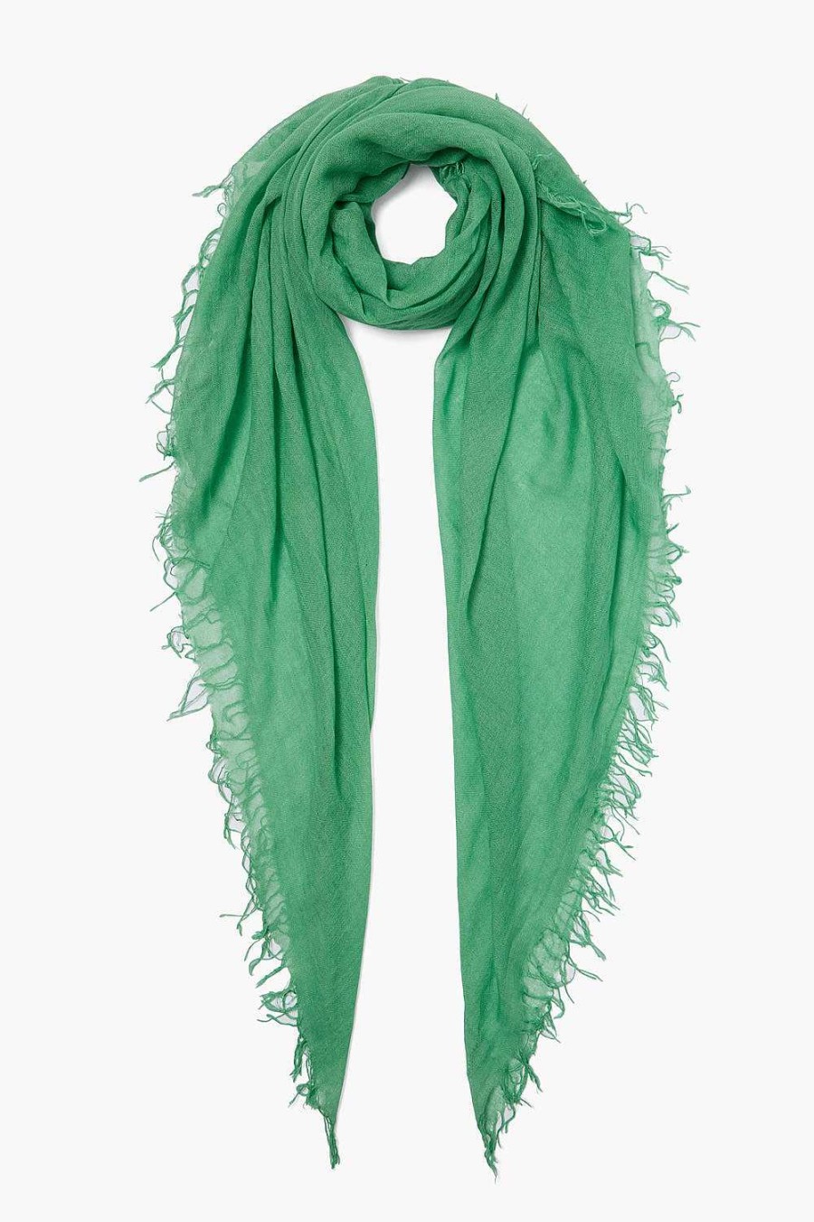 Accessory Chan Luu | Vibrant Green Cashmere And Silk Scarf