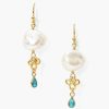 Jewelry Chan Luu | White Pearl And Turquoise Loop Earrings