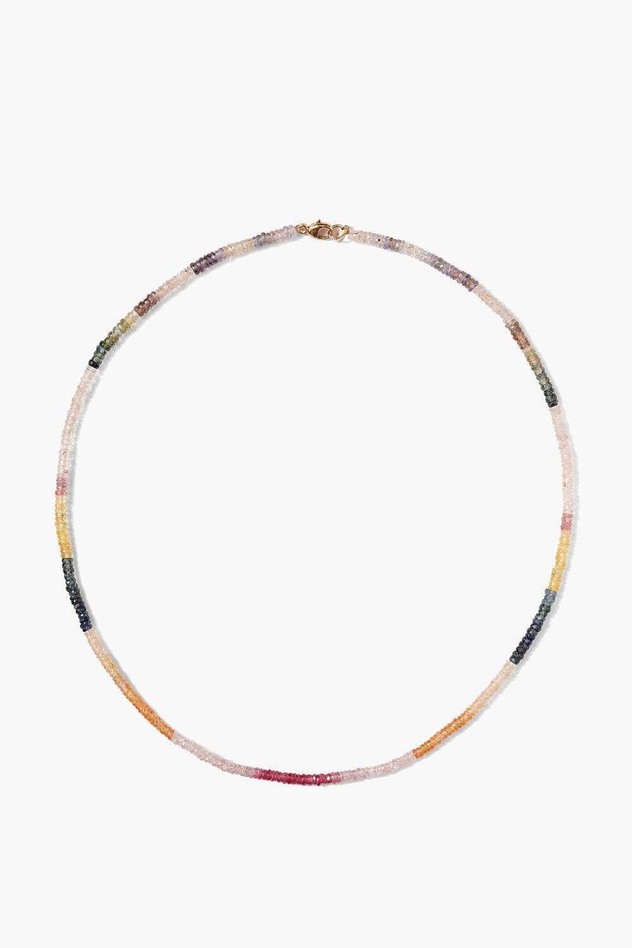 Jewelry Chan Luu | 14K Rainbow Heishi Necklace Sapphire Mix