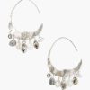 Jewelry Chan Luu | Crescent Grey Pearl And Herkimer Mix Silver Hoop Earrings