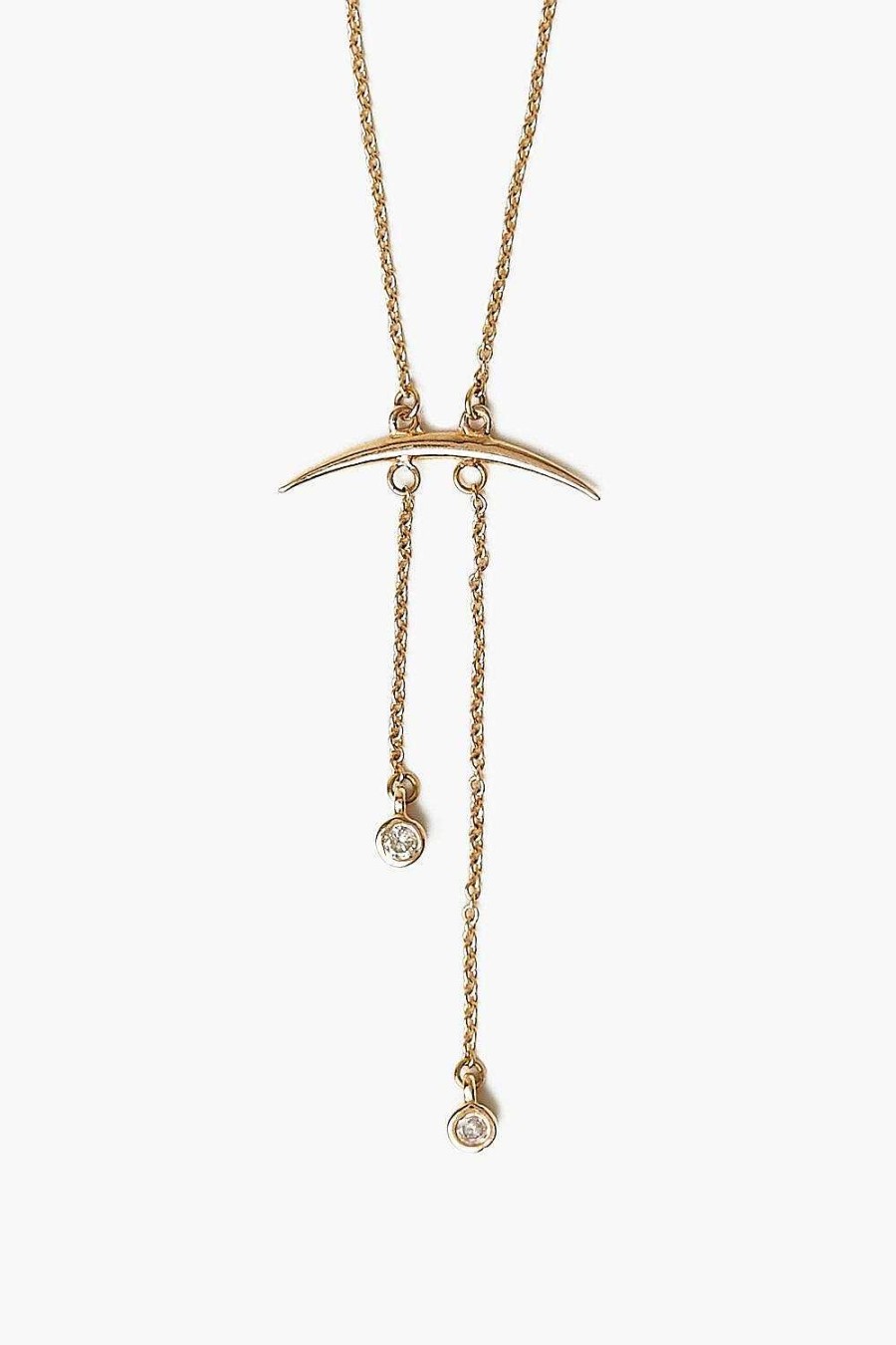 Jewelry Chan Luu | 14K Gold Diamond Lariat Horn Necklace