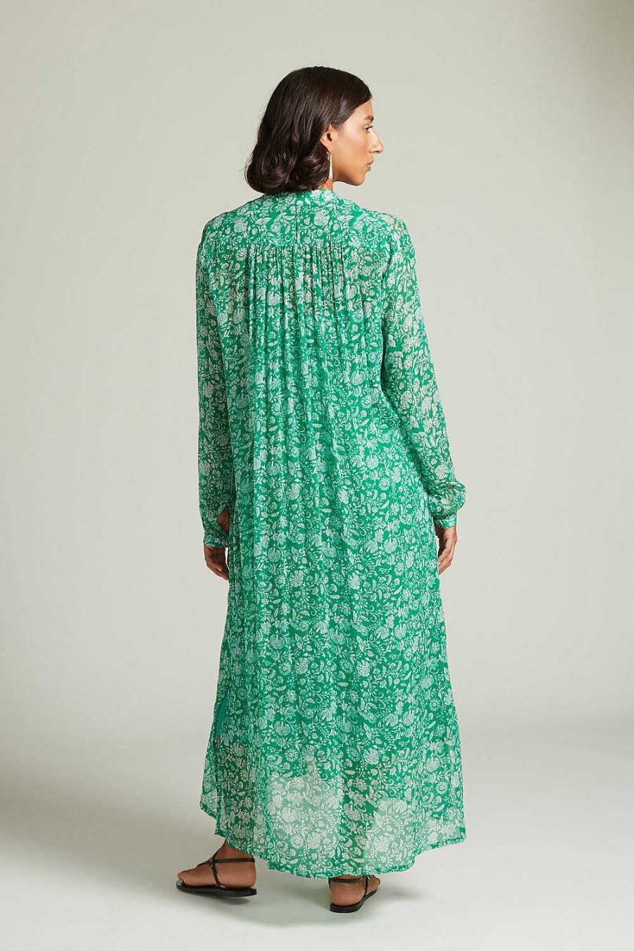 Ready To Wear Chan Luu | Eloise Floral Dress Verdant Green