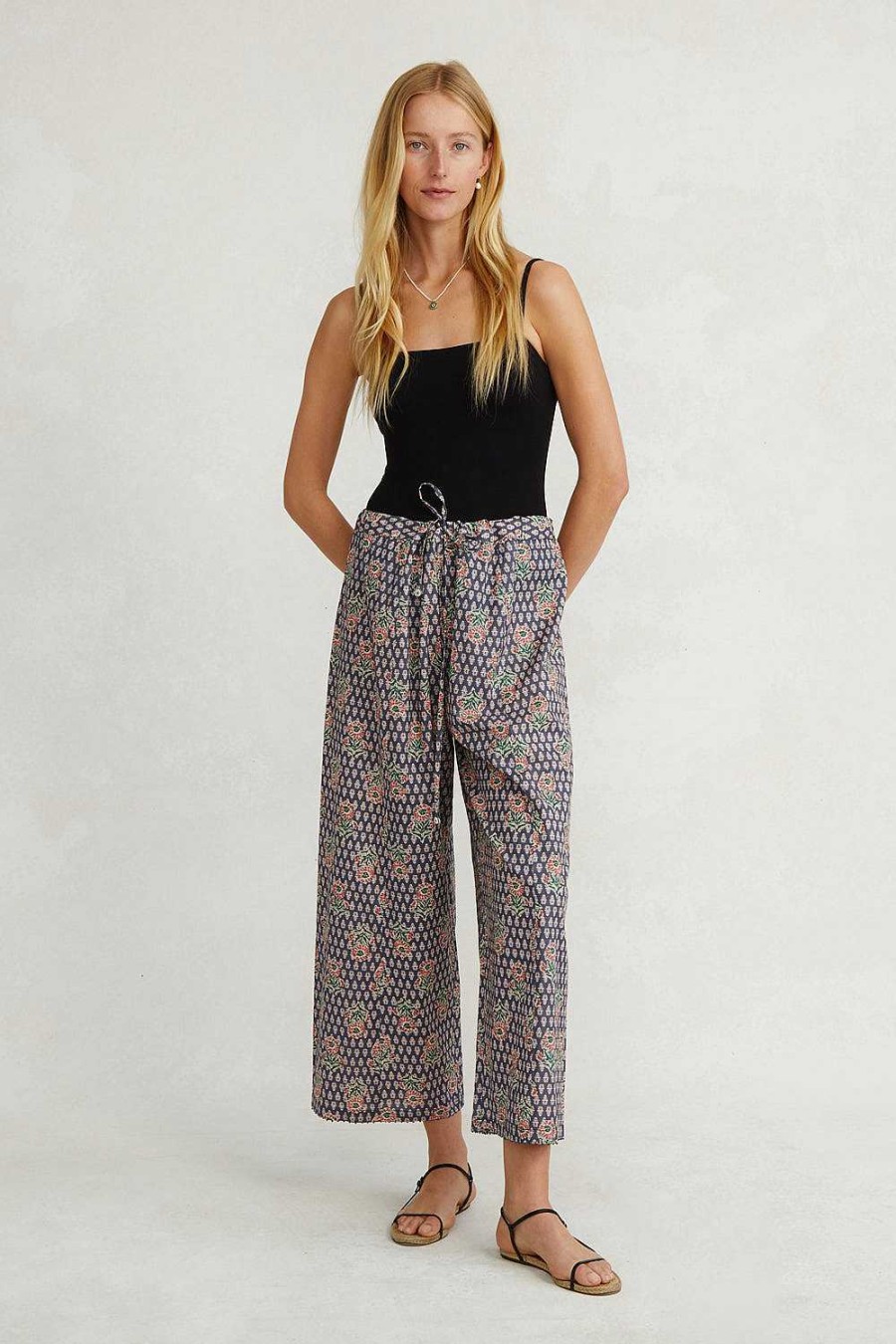 Ready To Wear Chan Luu | Alice Block Print Drawstring Pant Blue Mix