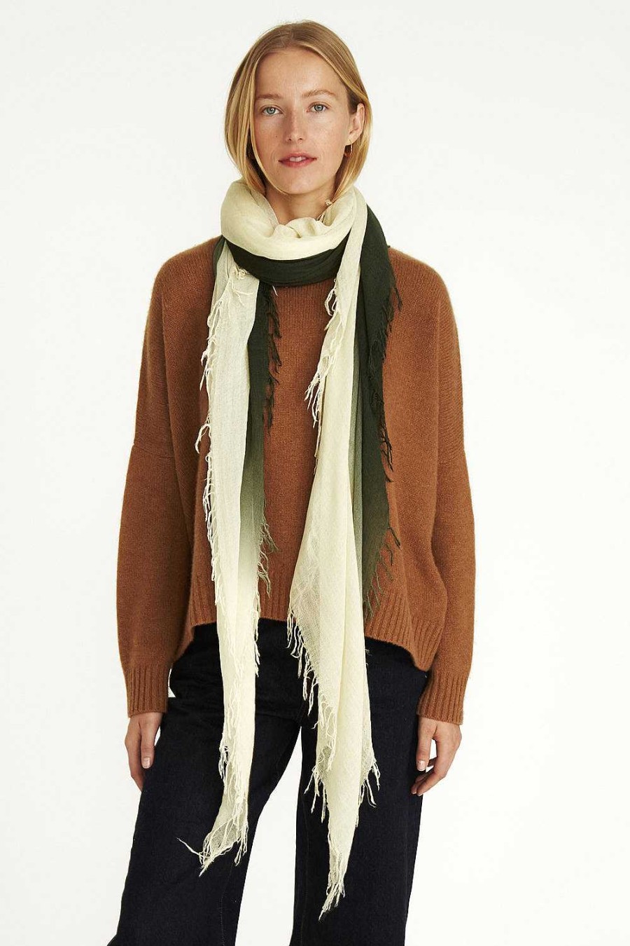 Accessory Chan Luu | Kombu Green Dip-Dyed Cashmere And Silk Scarf