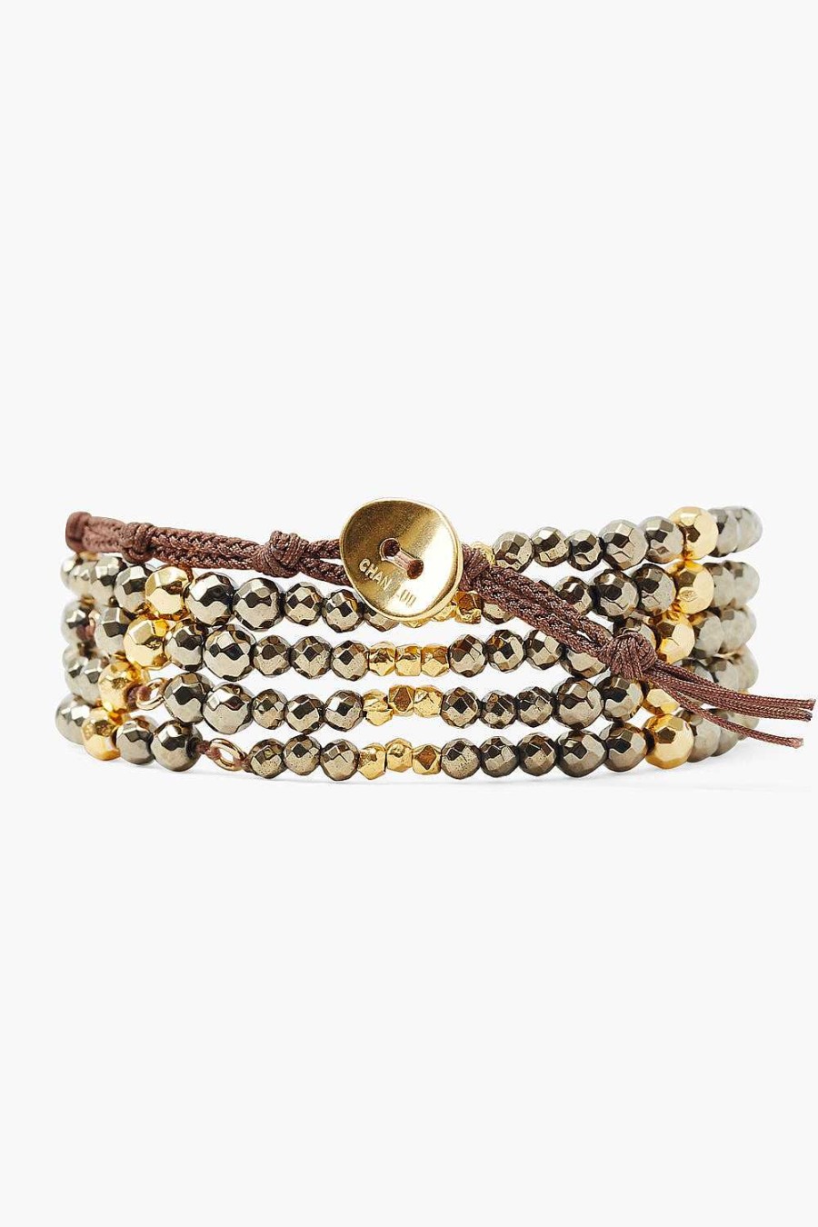 Jewelry Chan Luu | Pyrite And Gold Nugget Naked Wrap Bracelet