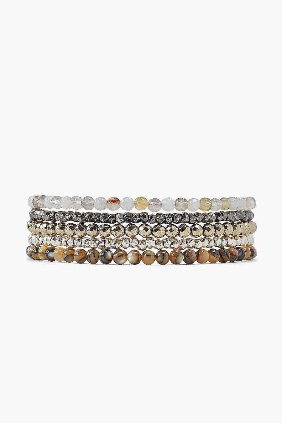 Jewelry Chan Luu | Pyrite Mix Naked Five Wrap Bracelet