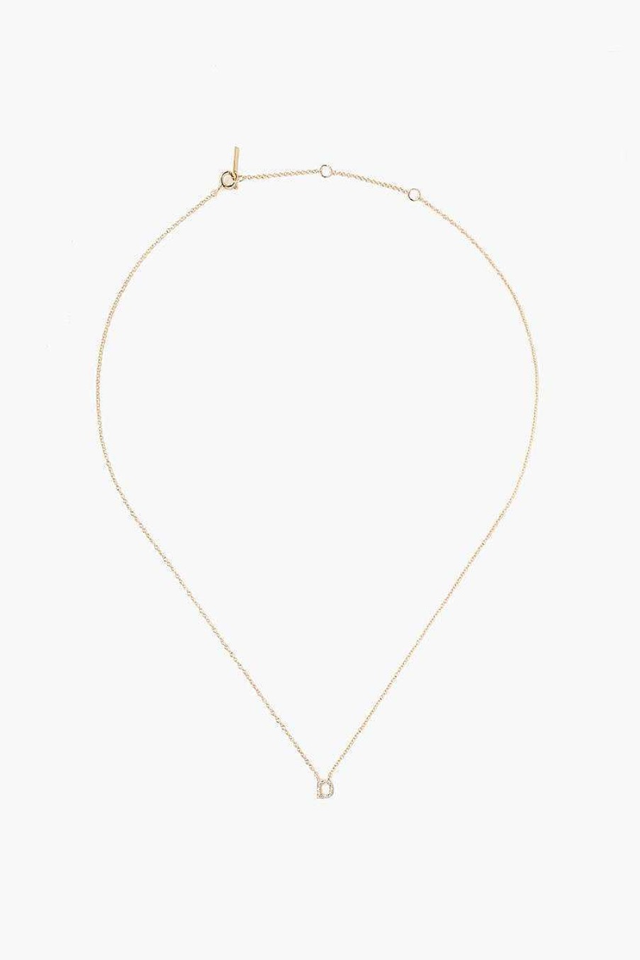 Jewelry Chan Luu | 14K Gold And White Diamond Initial Necklace