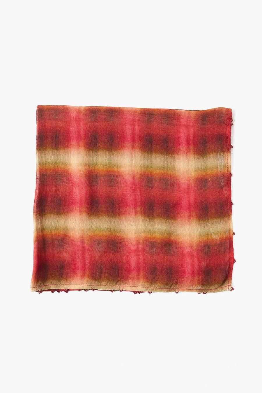 Accessory Chan Luu | Plaid Print Bandana Savvy Red