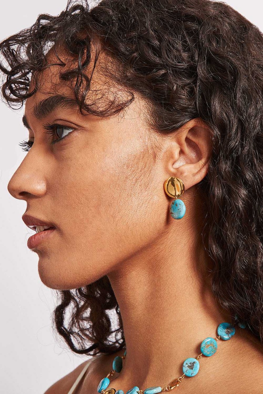 Jewelry Chan Luu | Tiered Coin Earrings Turquoise