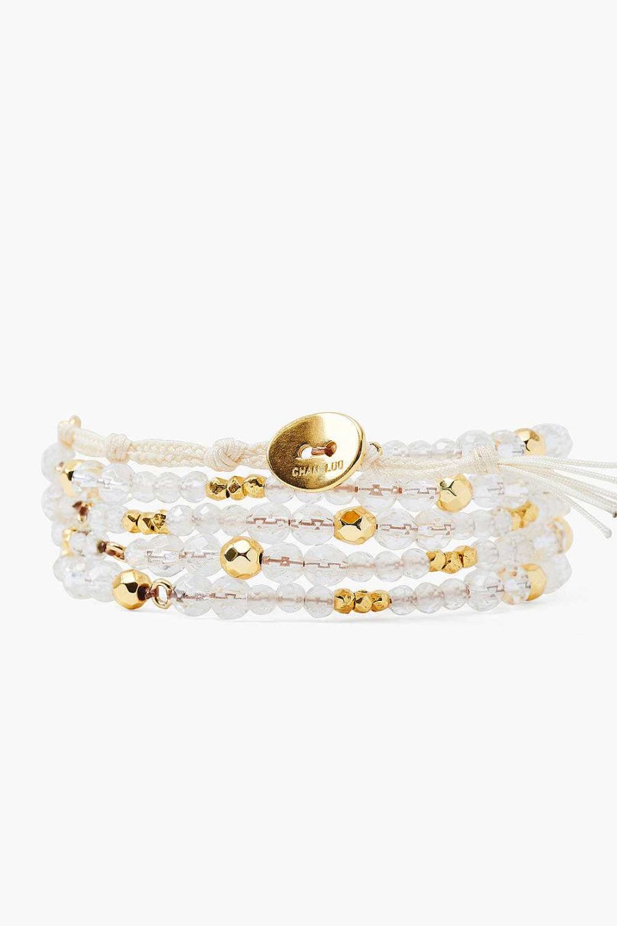 Jewelry Chan Luu | Quartz And Gold Nugget Naked Wrap Bracelet