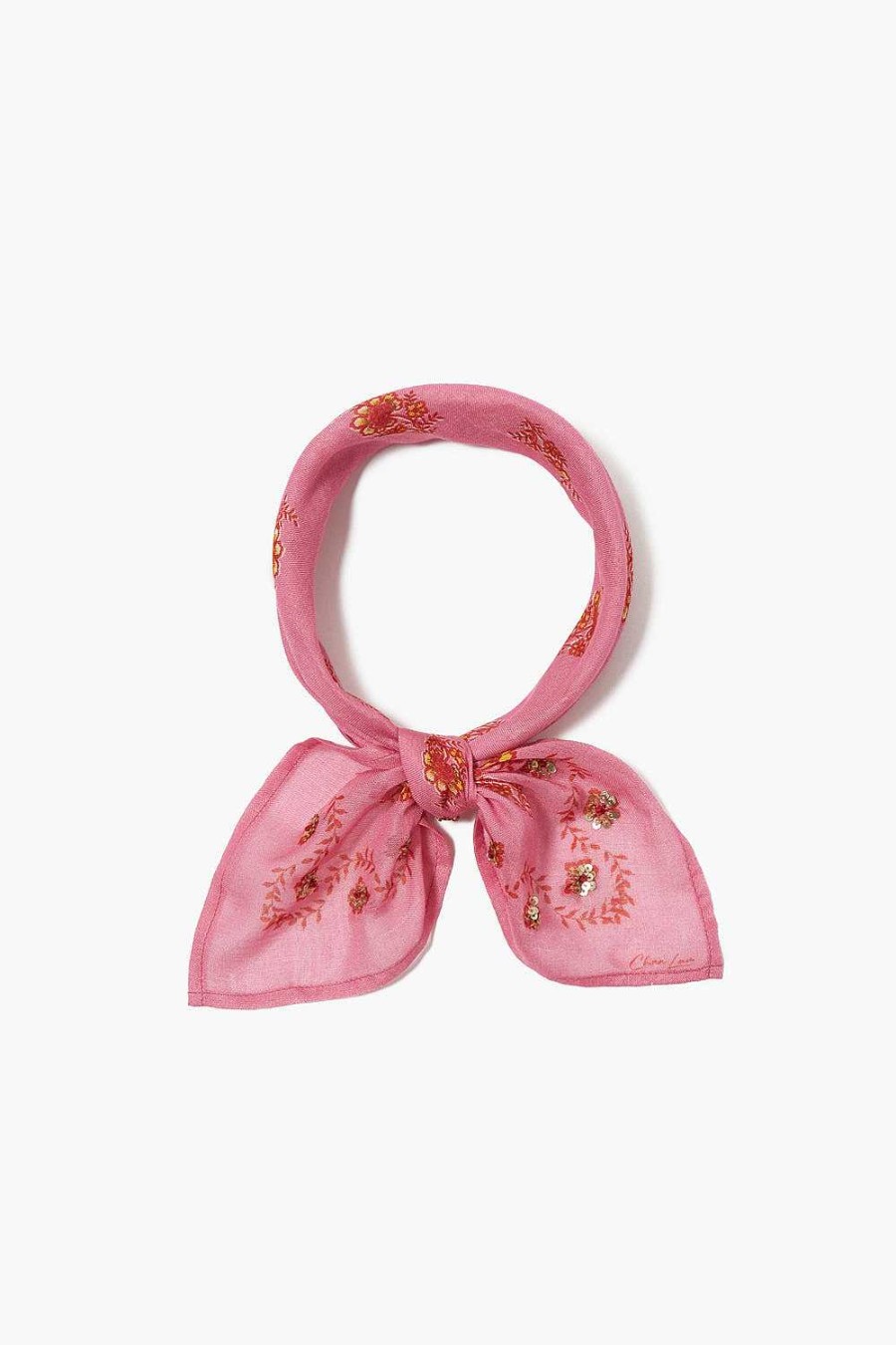 Accessory Chan Luu | Floral Print Bandana Fuchsia Pink