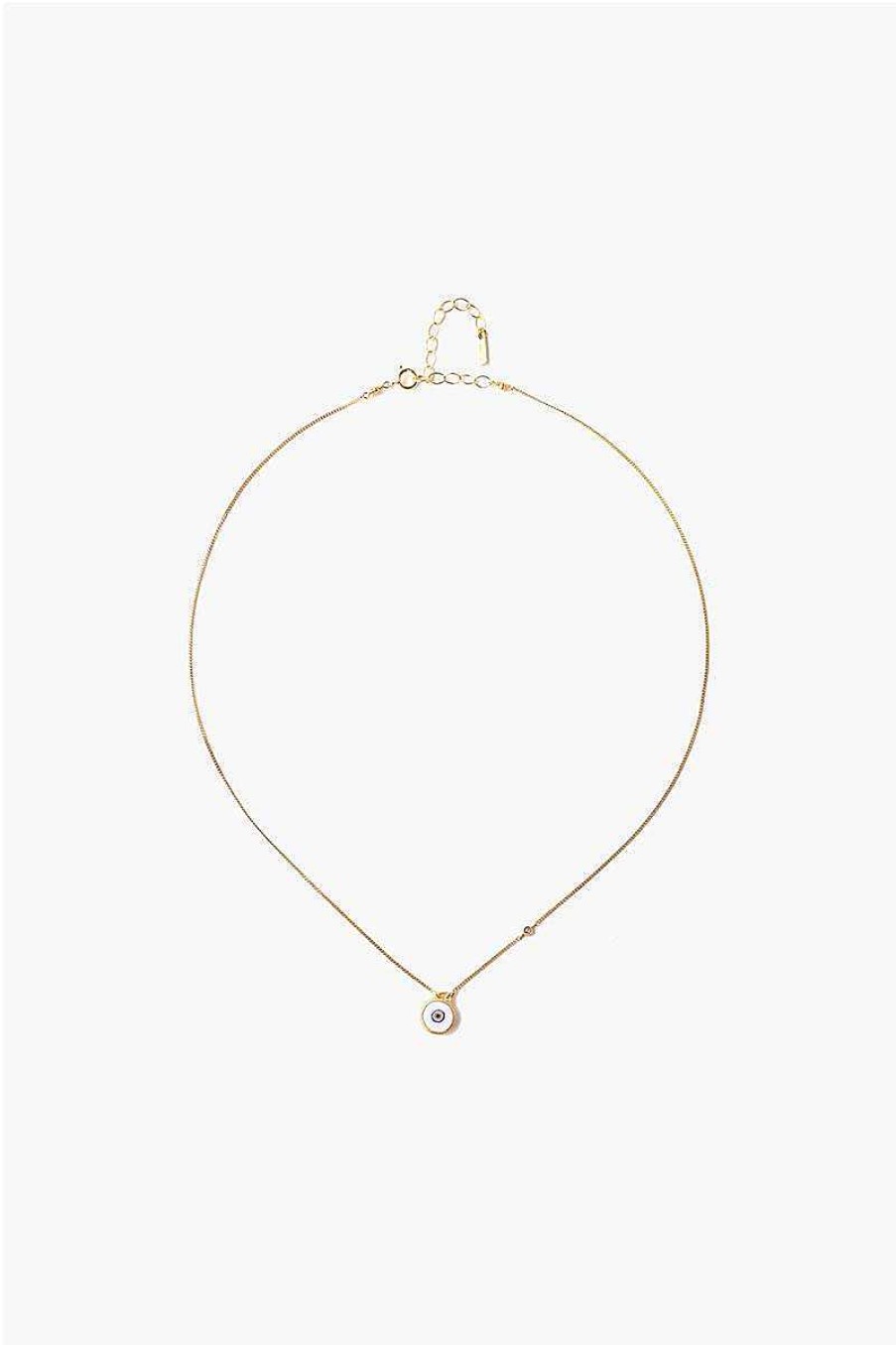 Jewelry Chan Luu | White Evil Eye Necklace With Champagne Diamond