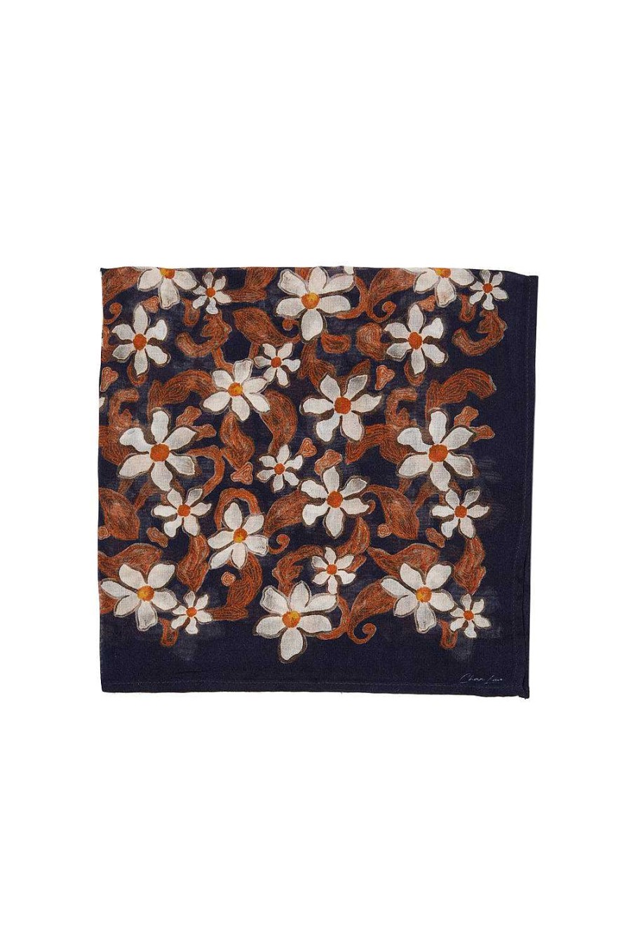 Accessory Chan Luu | Meadow Floral Print Bandana Dark Sapphire