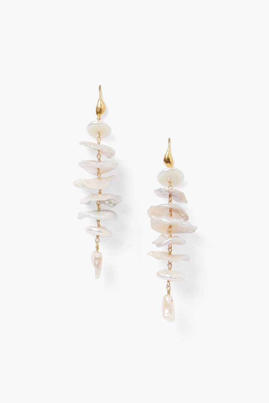 Jewelry Chan Luu | Yuki Drop Earrings White Pearl