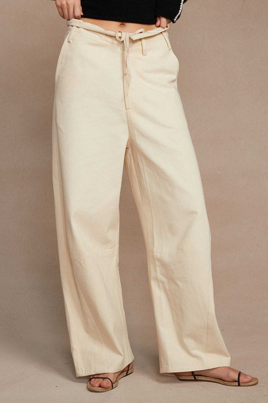 Ready To Wear Chan Luu | Paper Bag Barrel Pant Antique White