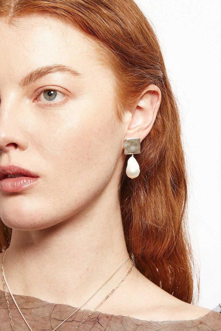 Jewelry Chan Luu | Minerva Earrings Silver White Pearl