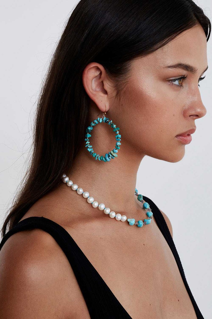 Jewelry Chan Luu | Seychelles Hoop Earrings Turquoise