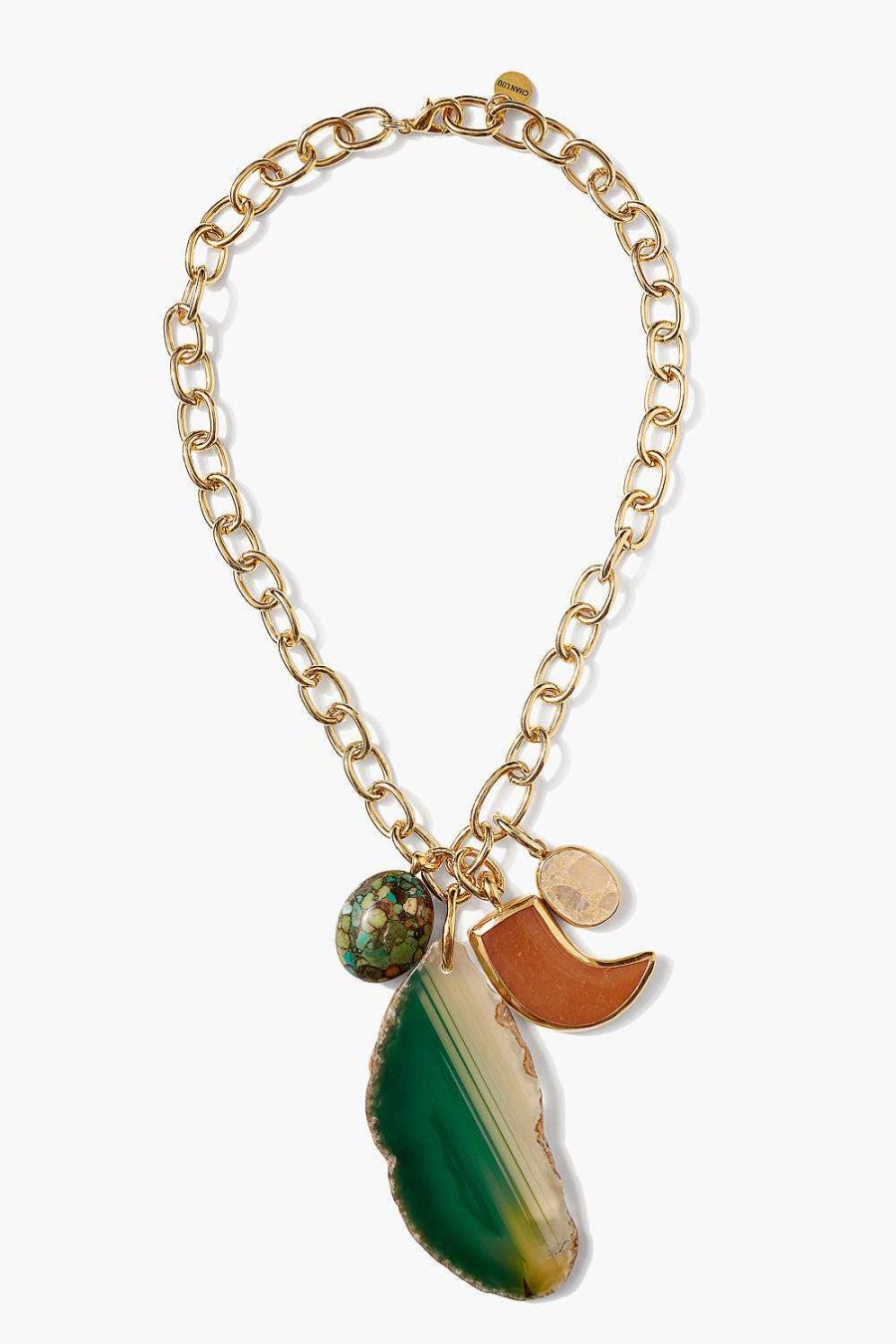 Jewelry Chan Luu | Florence Charm Necklace Green Mix