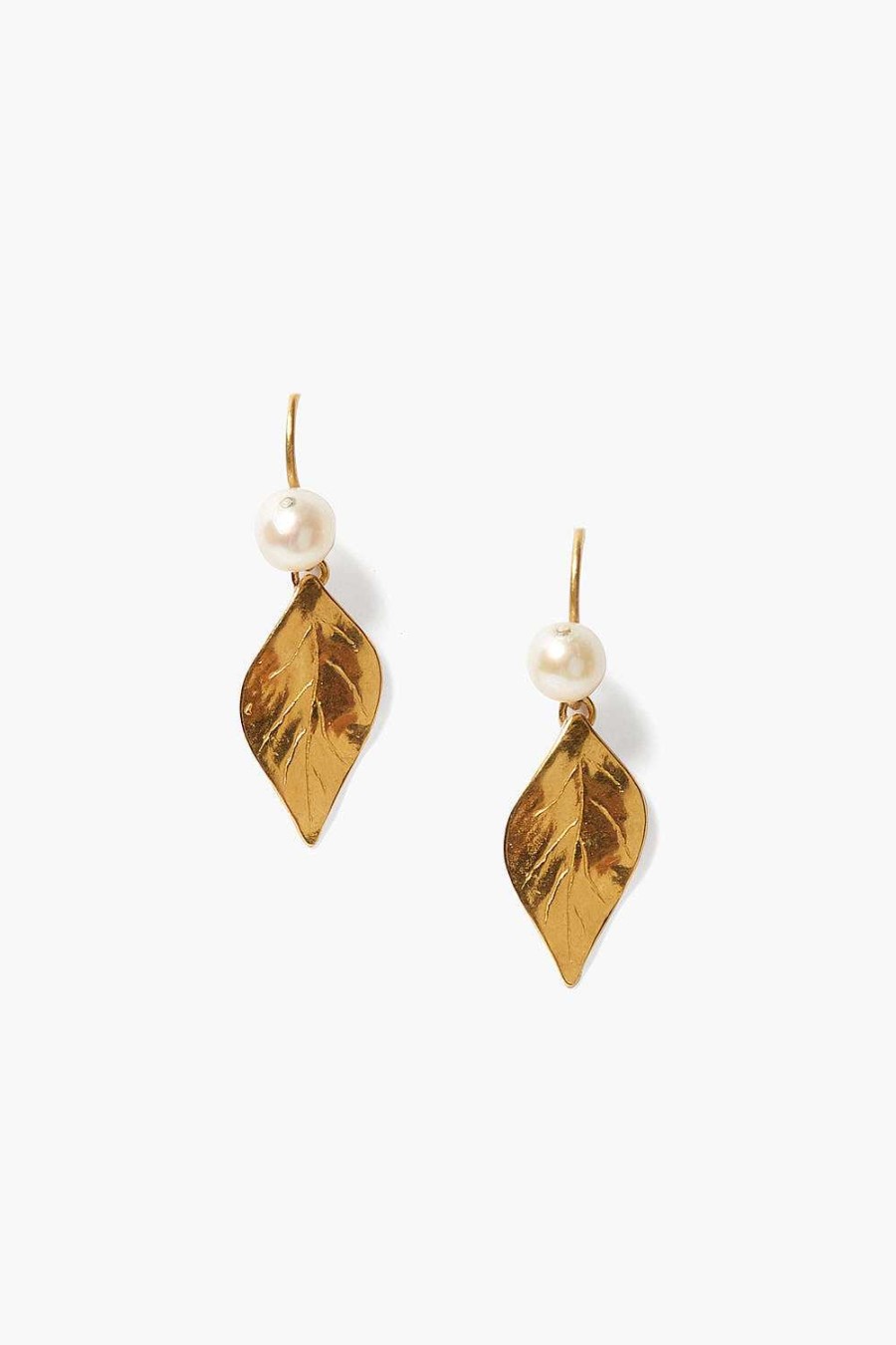 Jewelry Chan Luu | Falling Leaf Drop Earrings White Pearl