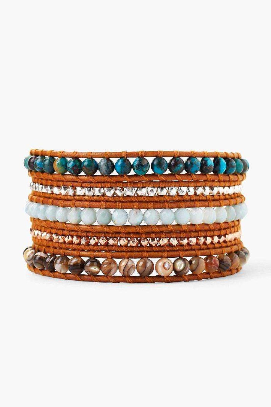 Jewelry Chan Luu | Compressed Turquoise Mix Wrap Bracelet