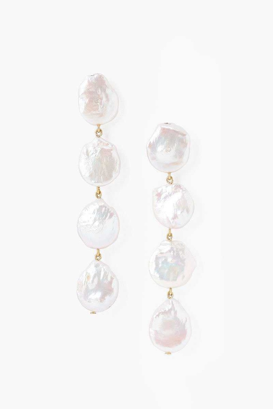 Jewelry Chan Luu | Four Tiered White Keshi Pearl Earrings