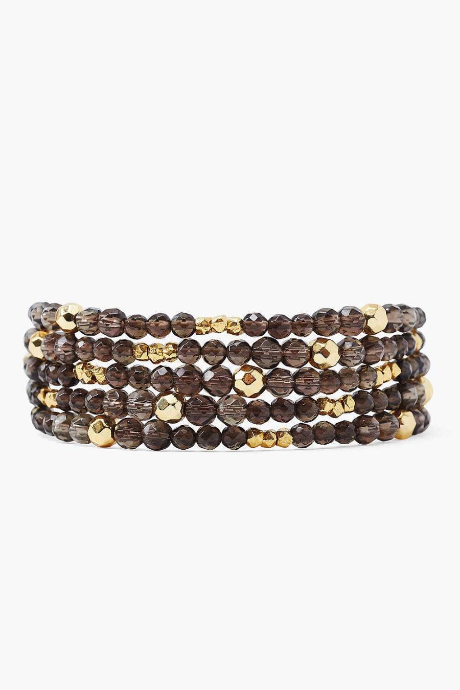 Jewelry Chan Luu | Smoky Quartz And Gold Nugget Naked Wrap Bracelet