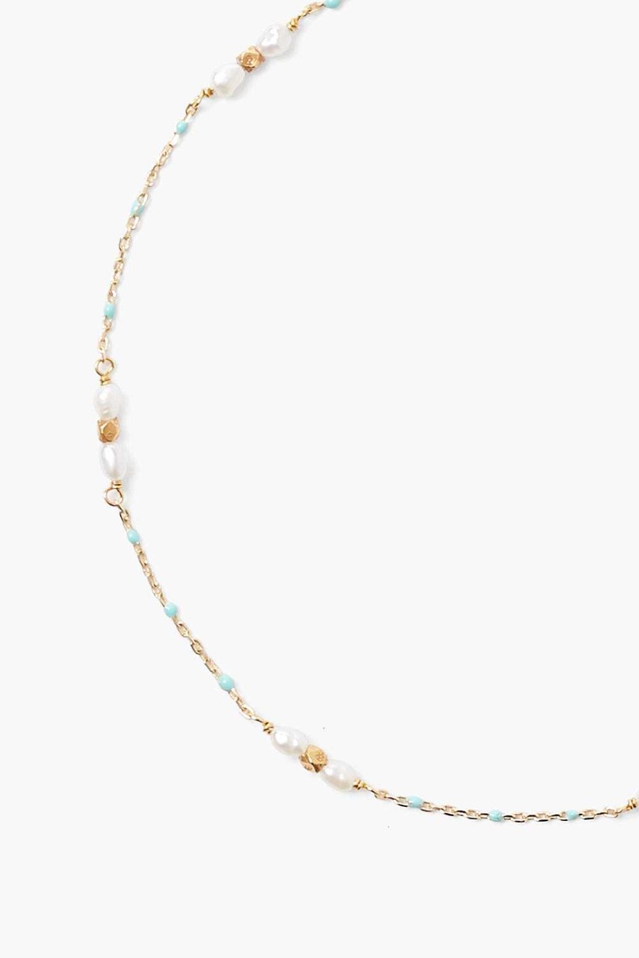 Jewelry Chan Luu | Pearl And Turquoise Enamel Bead Anklet