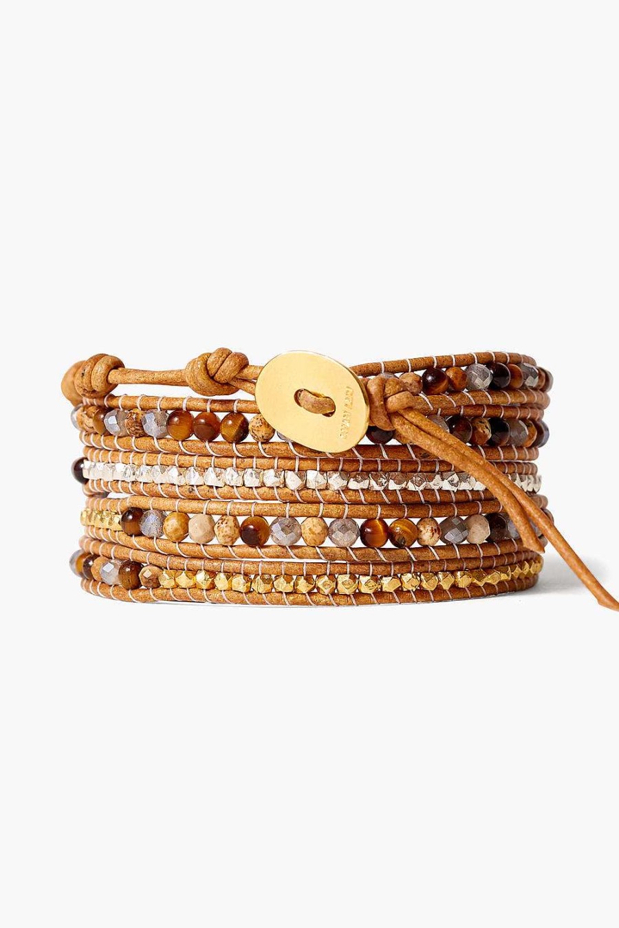 Jewelry Chan Luu | Tiger'S Eye Mix Five Wrap Bracelet