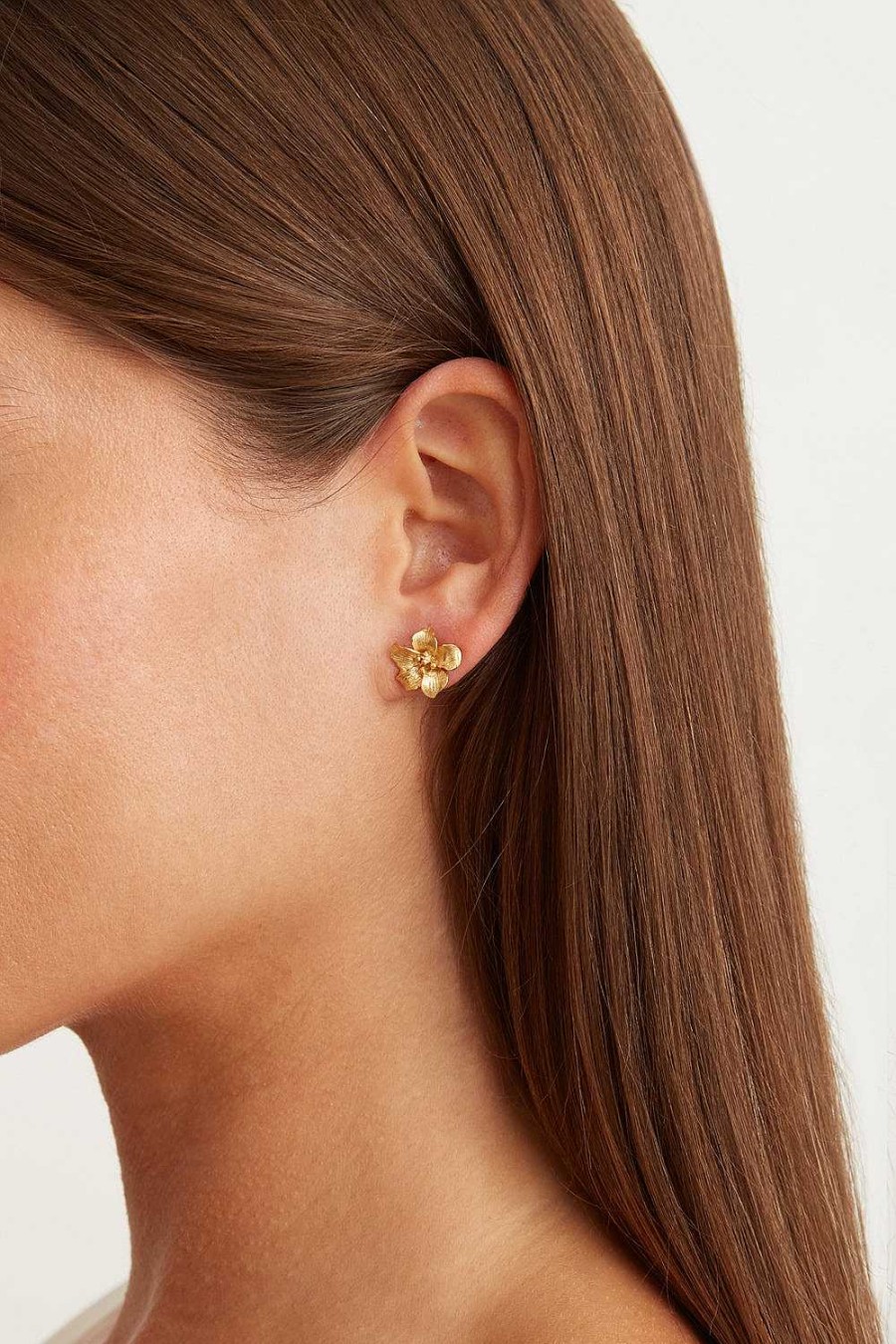 Jewelry Chan Luu | Gold Hibiscus Stud Earrings