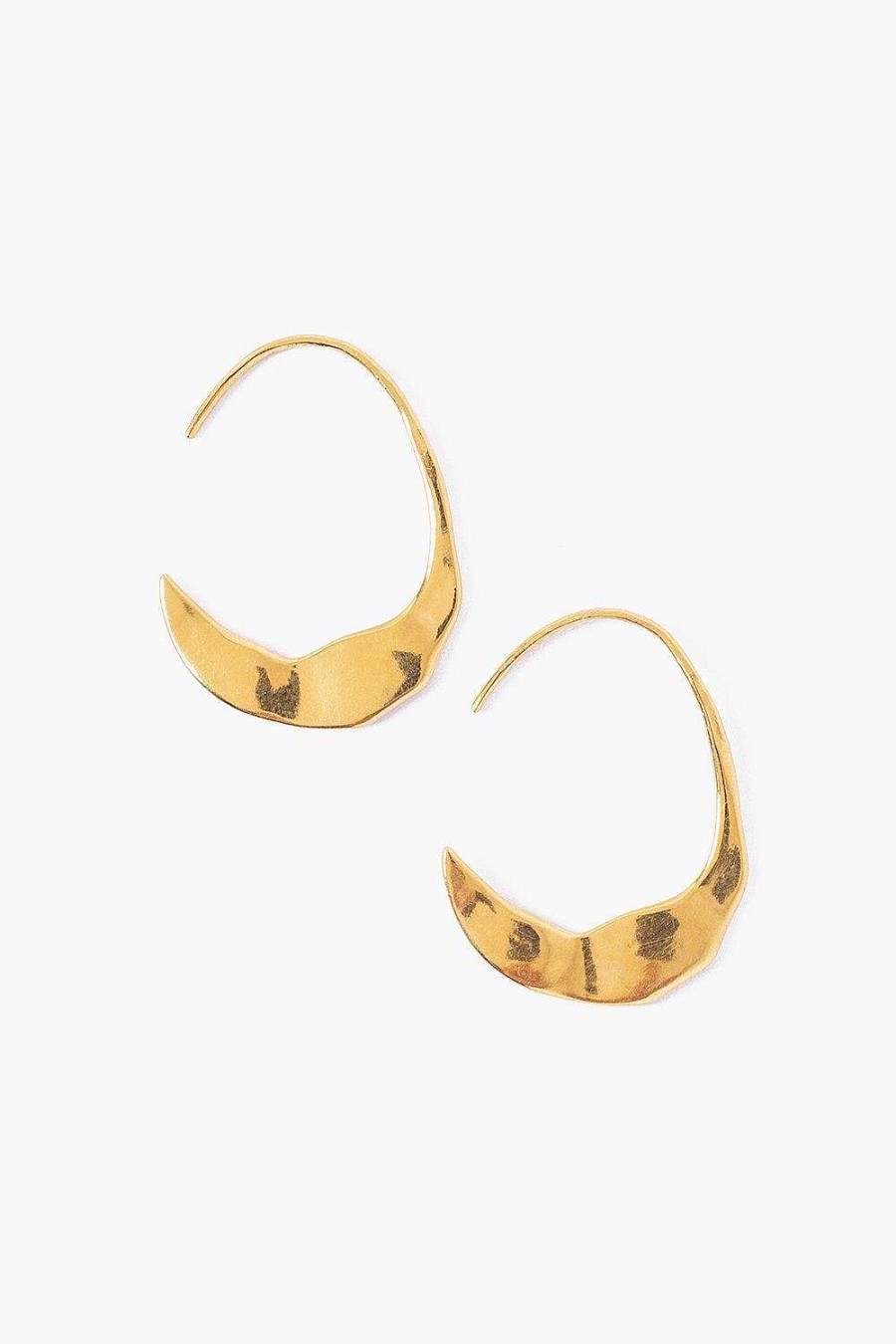 Jewelry Chan Luu | Petite Gold Crescent Moon Hoops