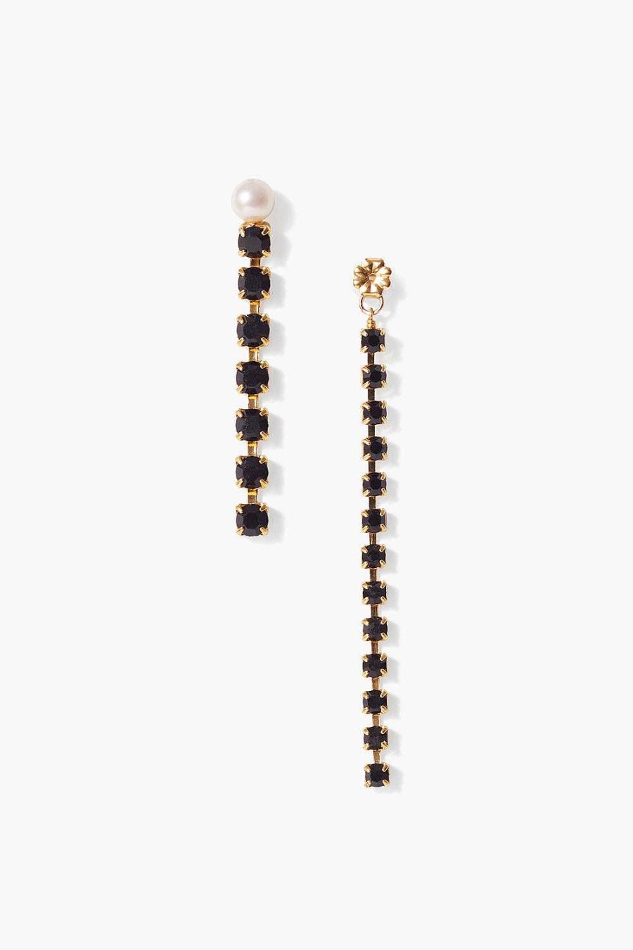 Jewelry Chan Luu | Black Crystal And Gold Duo Earrings