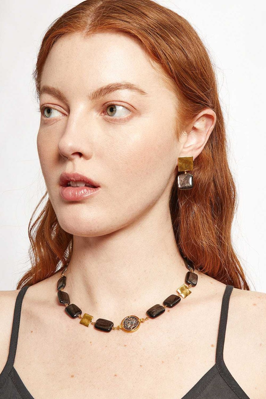 Jewelry Chan Luu | Minerva Earrings Gold Hypersthene