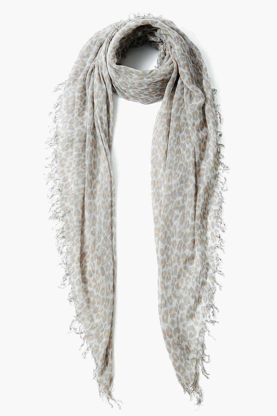 Accessory Chan Luu | White Leopard Print Cashmere And Silk Scarf